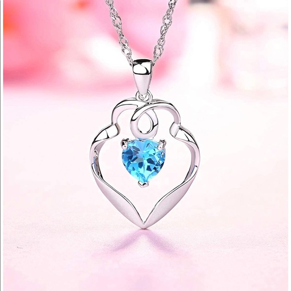 Silver Natural Gemstone Pendant Necklace BRAND NEW - Picture 4 of 5